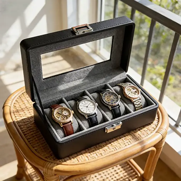Boîte à montres à 4 compartiments