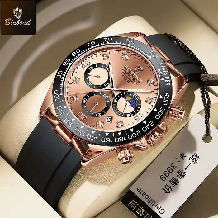 BINBOND luxe hommes montre Quartz homme montres étanche lumineux haut marque