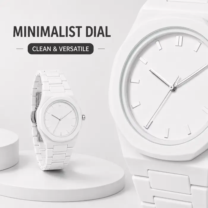 Ensemble de montres minimalistes à bracelet maillon avec ajusteur de montre gratuit
