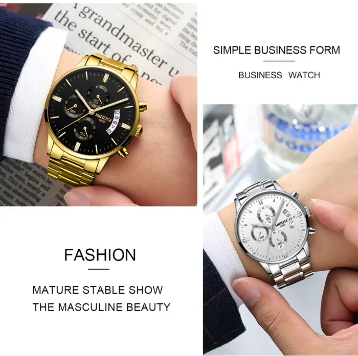 NIBOSI hommes montres de luxe haut marque Relogio Masculino célèbre