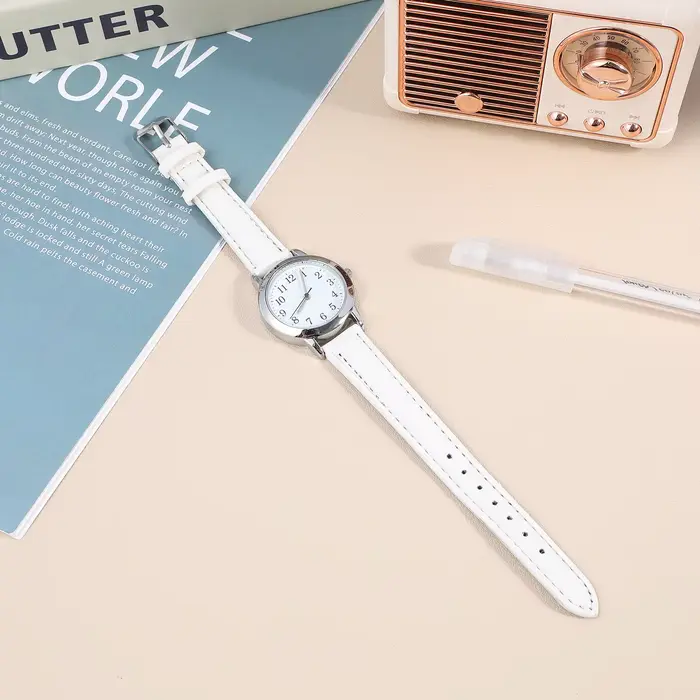 Montre montres de mode élégante pour femmes dames Bracelet chronographe étanche blanc