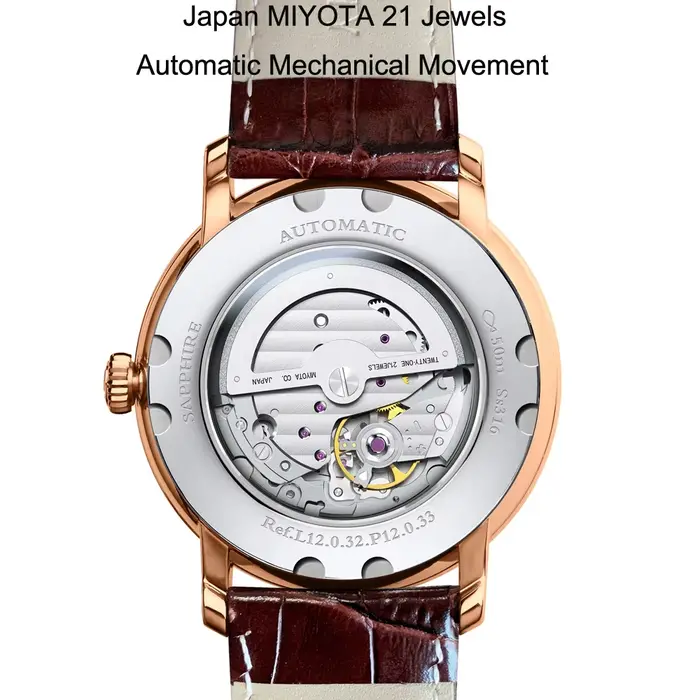 LOBINSettlement MIYOTA-Montres mécaniques automatiques pour hommes, saphir, étanche à 50 m, date automatique Shoous, nouvelle marque suisse de luxe, L9601