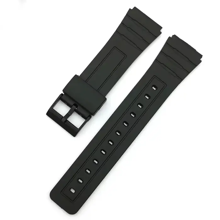Bracelet de montre en Silicone 18mm pour Casio W800H, souple, en caoutchouc noir, pour SGW400 F91W F
