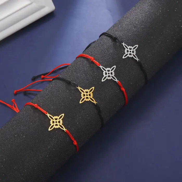 LIKGREAT Bracelet en corde de cire avec nœud de sorcière