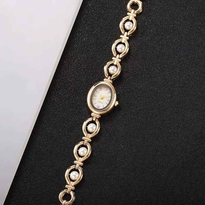 Femmes élégantes montres mode perles Bracelet dames Quartz montre-Bracelet Reloj Mujer filles horloge cadeau (sans boîte)