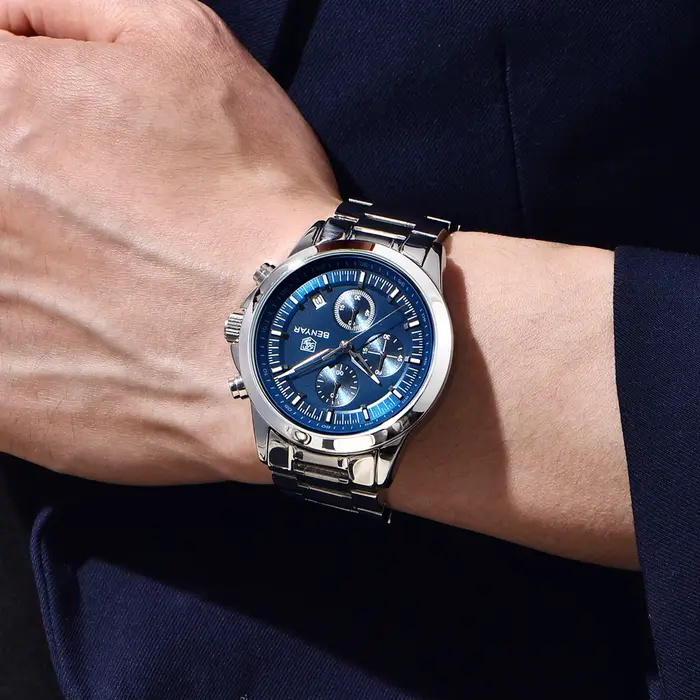 2025 nouveau BENYAR homme montre haut de gamme de luxe chronographe montres à Quartz hommes en cuir 5Bar étanche