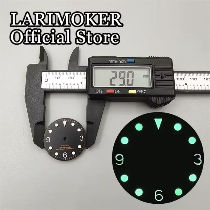 Cadran de montre LARIMOKER en acier inoxydable avec lueur verte pour hommes et femmes, compatible avec mouvements NH35 ETA2824 2836 MIYOTA8gem DG2813 PT5000