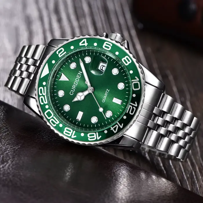 Montre-bracelet CURDDEN en acier inoxydable doré avec calendrier complet pour homme élégance et praticité mode et décontracté occasions spéciales