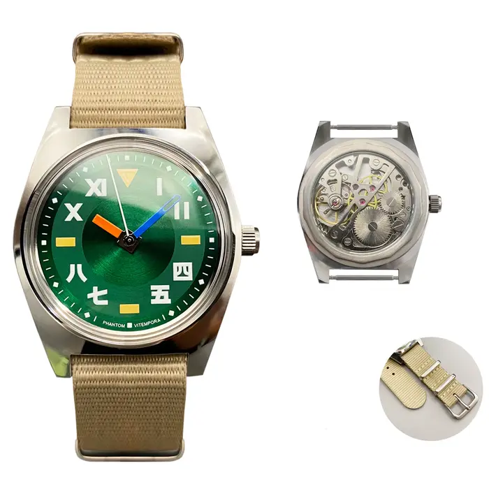 Montre mécanique pour homme - Mouvement à remontage manuel de 36 mm - Design élégant de style Bauhau