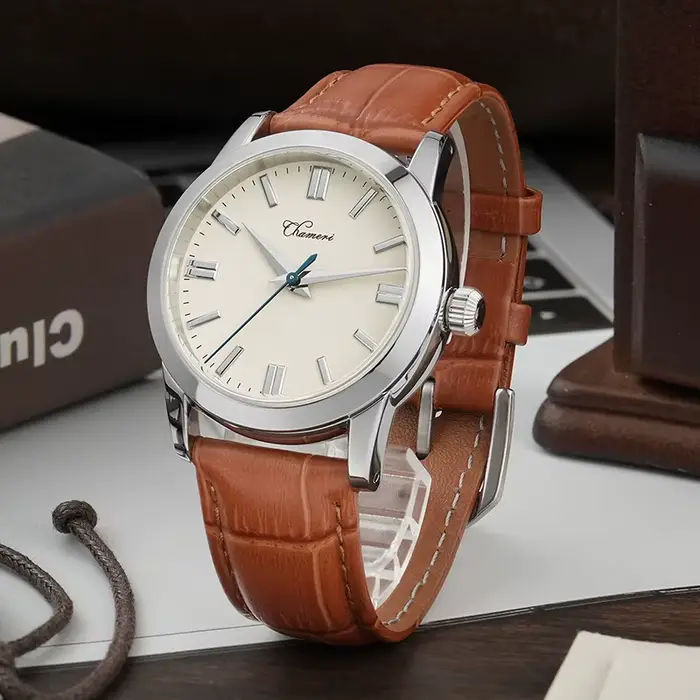 Montre Vintage GS03 en Acier Inoxydable 316L avec Verre Saphir et Mouvement Quartz VH31 pour Homme Occasions Spéciales