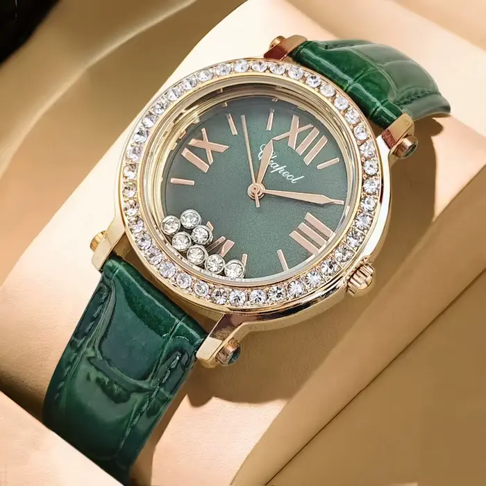 Nouvelle montre verte vintage tendance pour femme