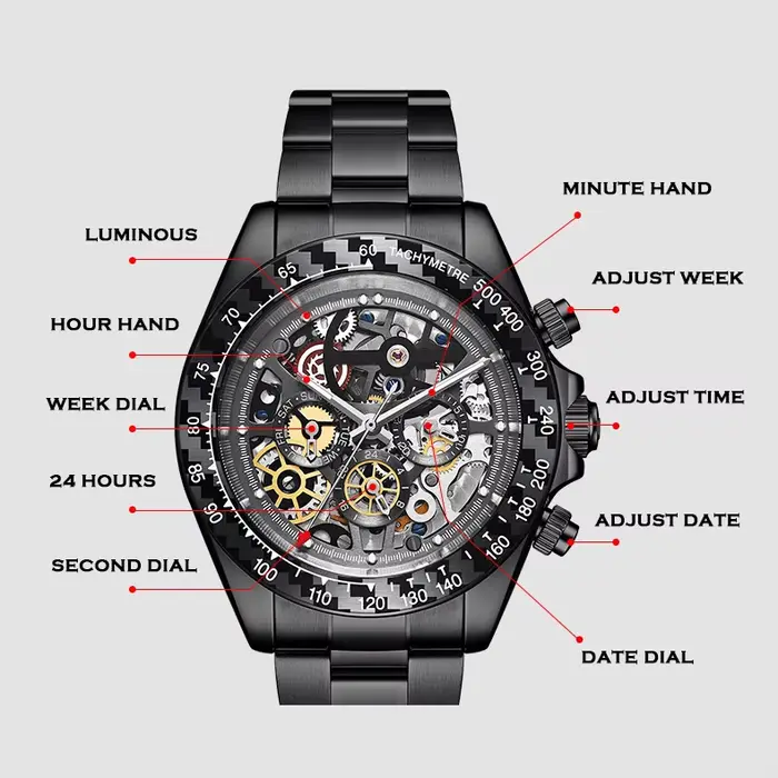 HANBORO – montre-bracelet mécanique de luxe pour hommes