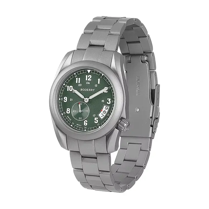Montre de terrain en titane Boderry Voyager 38 résistante à l'eau pour homme et femme occasions spéciales quartz mouvement suisse ornementation superluminova occasionnels sportifs plongeurs aventure