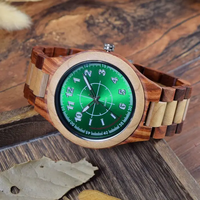 Montre-bracelet à Quartz Vintage en Santal pour Homme