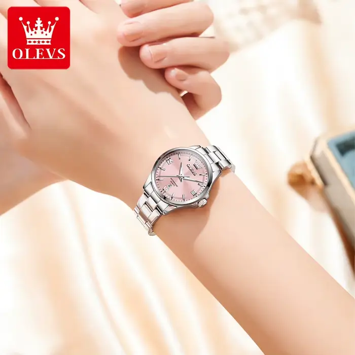 OLEVS marque originale montre à Quartz femmes mode montres élégantes de haute qualité bracelet en acier inoxydable montre-bracelet pour dames cadeau