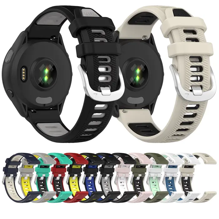 Bracelet de montre de remplacement 18 20 22mm pour Garmin Forerunner Venu Vivoactive divers couleurs ajustable élégant pour homme et femme occasions quotidiennes