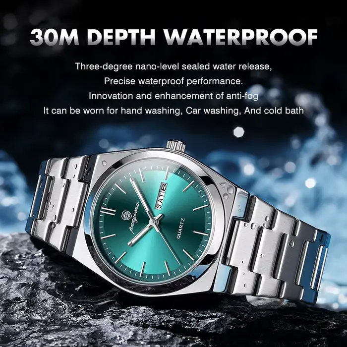 Montre élégante PAAZOMU pour femmes résistante à l'eau avec affichage de la date et de la semaine pour diverses occasions spéciales