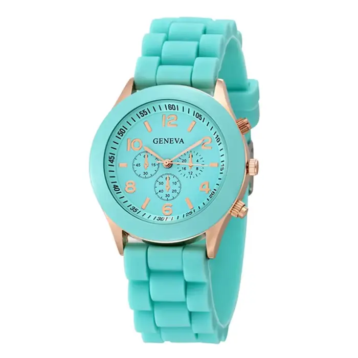 Genève marque femmes montres nouvelle mode dames Quartz montre-bracelet bracelet en caoutchouc Simple