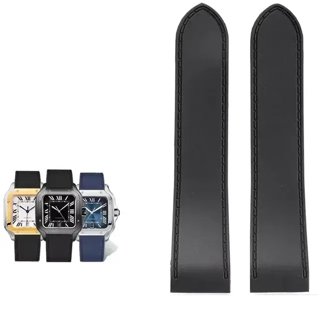 Bracelet de montre en silicone souple pour montres traditionnelles avec boucle métallique 23mm 25mm pour femmes et hommes élégants occasions spéciales