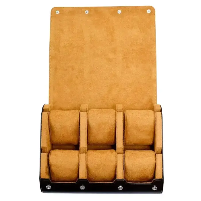 Boîte de présentation en cuir pour collection de montres mécaniques avec coussinets amovibles pour rangement anti-poussière 6 places à offrir pour homme ou femme occasions spéciales