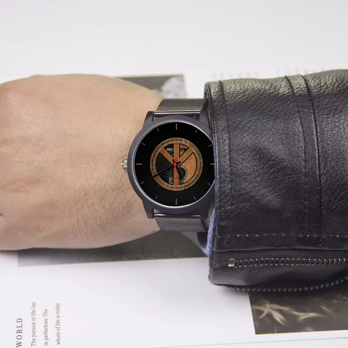 Montre à quartz originale avec bracelet en cuir véritable pour homme, insolite, cadeau pour papa, occassions spéciales