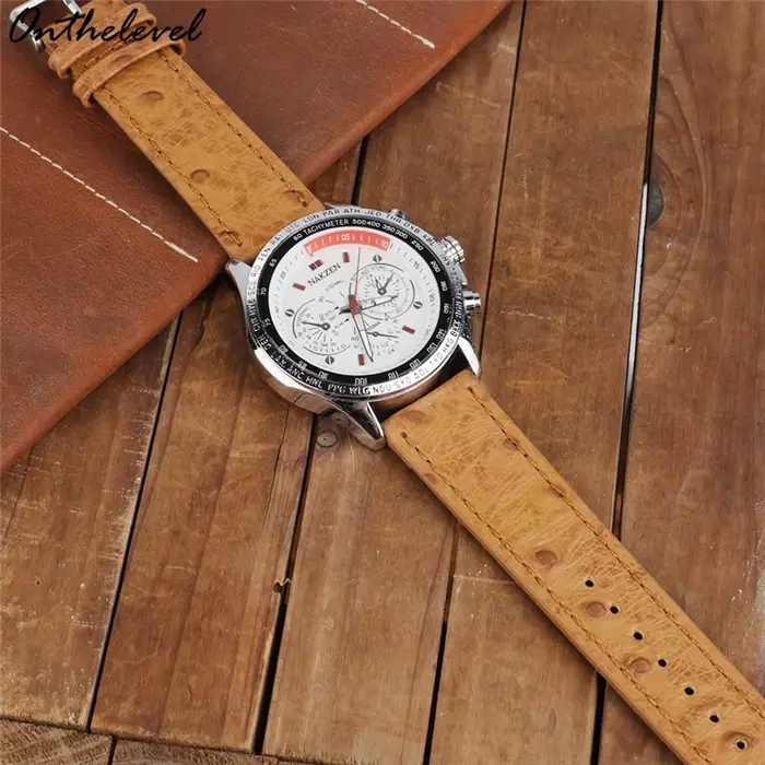 Bracelet en cuir de vache motif autruche 18mm 20mm 22mm dégagement rapide pour montres traditionnelles et intelligentes femmes occasions spéciales