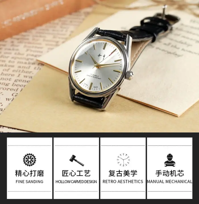 Montre de marque Diamond pour homme 38MM et montre-bracelet mécanique manuelle étanche commémorative de la paix