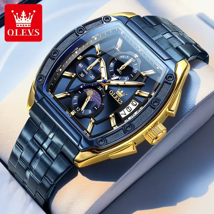 OLEVS montre nouveau 3661 montre pour hommes montre à Quartz de luxe étanche lumineux en acier inoxy