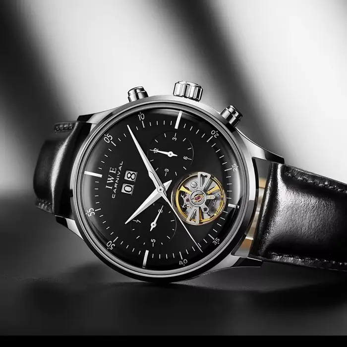 CARNIVAL squelette Tourbillon montres hommes mode décontracté étanche