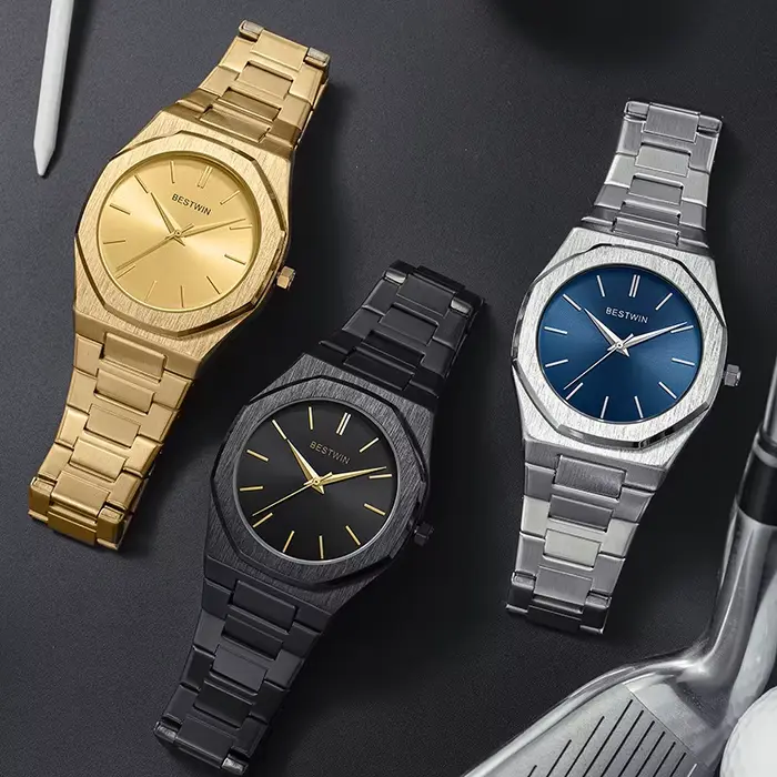 Nouvelles montres pour hommes de luxe bracelet en acier inoxydable classique affaires étanche