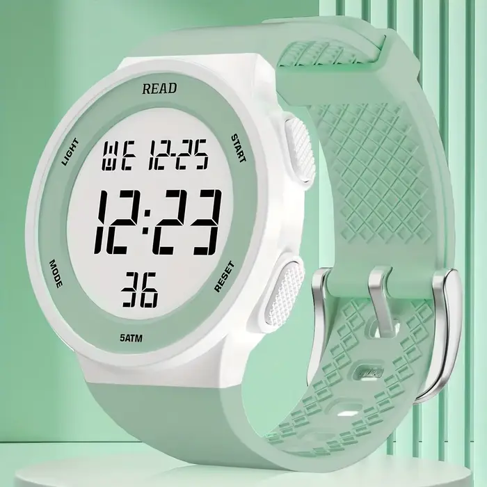 Montre LED haute résolution pour femmes résistante à l'eau multifonctionnelle en silicone pour activités de plein air et vie quotidienne