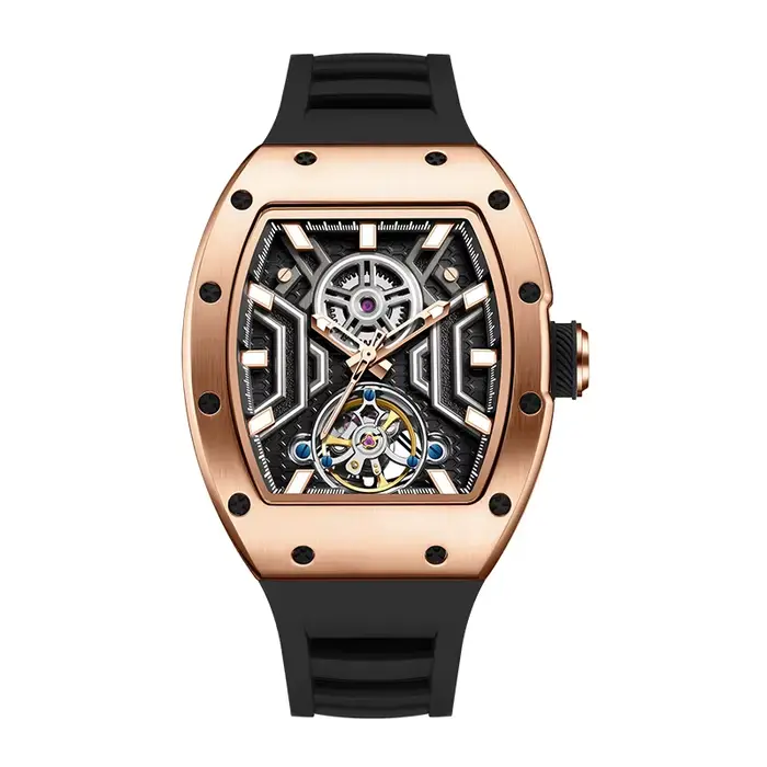 Montre de luxe automatique à tourbillon pour homme