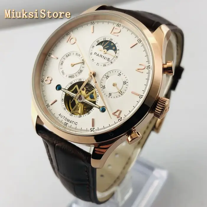 Parhéritage-Montre mécanique automatique étanche pour homme