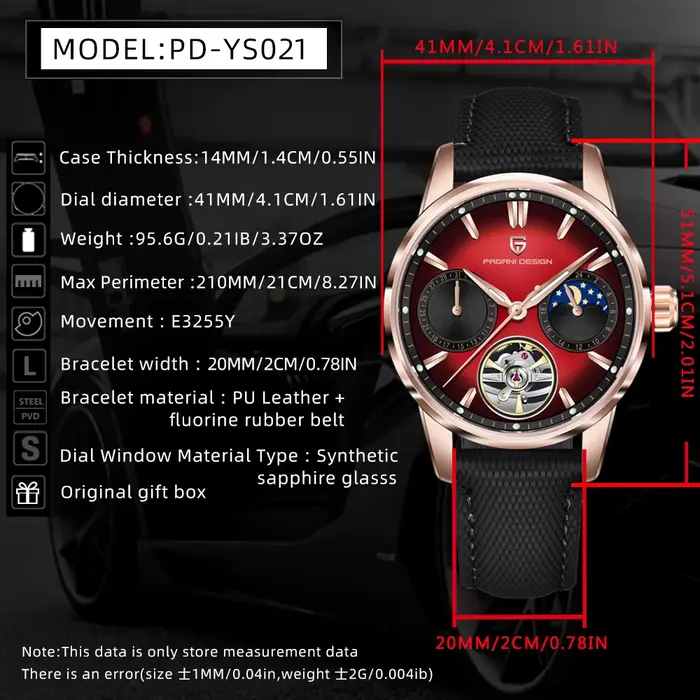 Pagani Design 2025 nouveau 41MM luxe automatique mécanique montre pour hommes en acier inoxydable 10bar étanche pilote