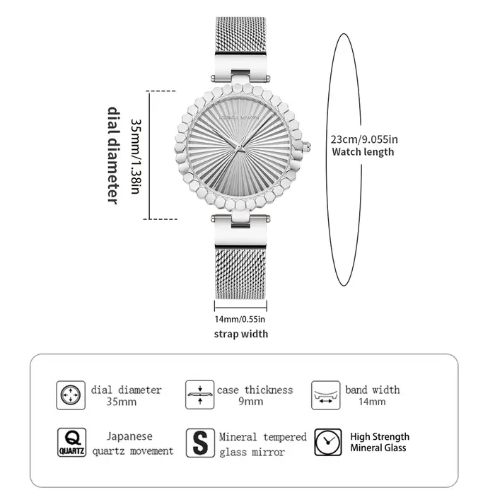 Montre pour femme en or rose 35 mm