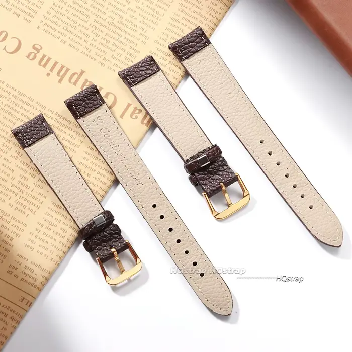 Bracelet de montre en cuir PU pour femmes, 12mm à 22mm, boucle argent ou or, bracelet de remplacement universel pour montres traditionnelles