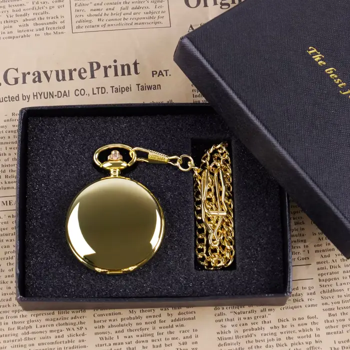Montre de poche à Quartz dorée de luxe