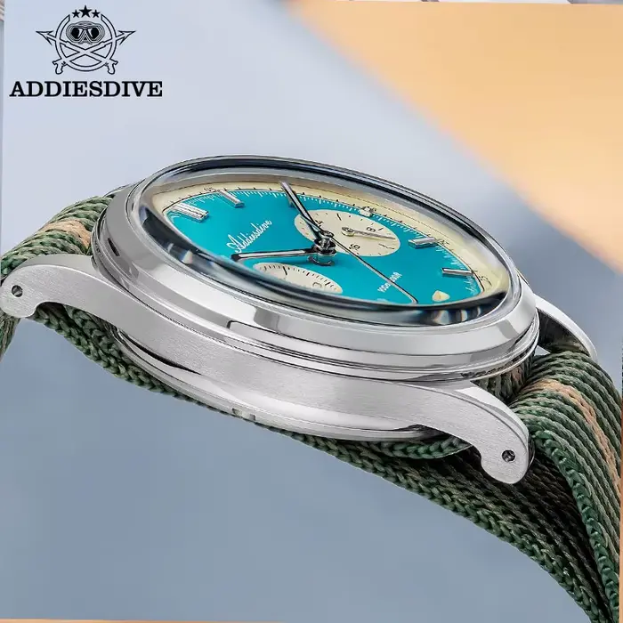 Montre chronographe homme ADDIESDIVE AD2095 acier inoxydable sport rouge résistante à l'eau pour activités nautiques et plein air