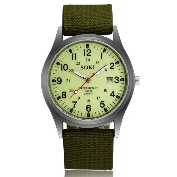 Montre-bracelet à Quartz étanche en Nylon pour hommes
