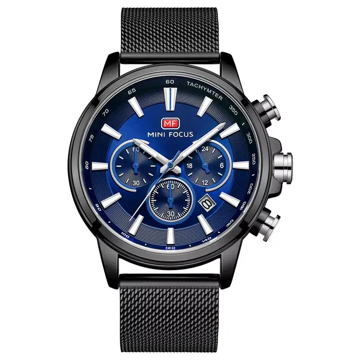 Montre Sportive Daniel Gorman à Sous-Cadran Lumineux Bracelet Acier Inoxydable Occasionnels Spéciaux