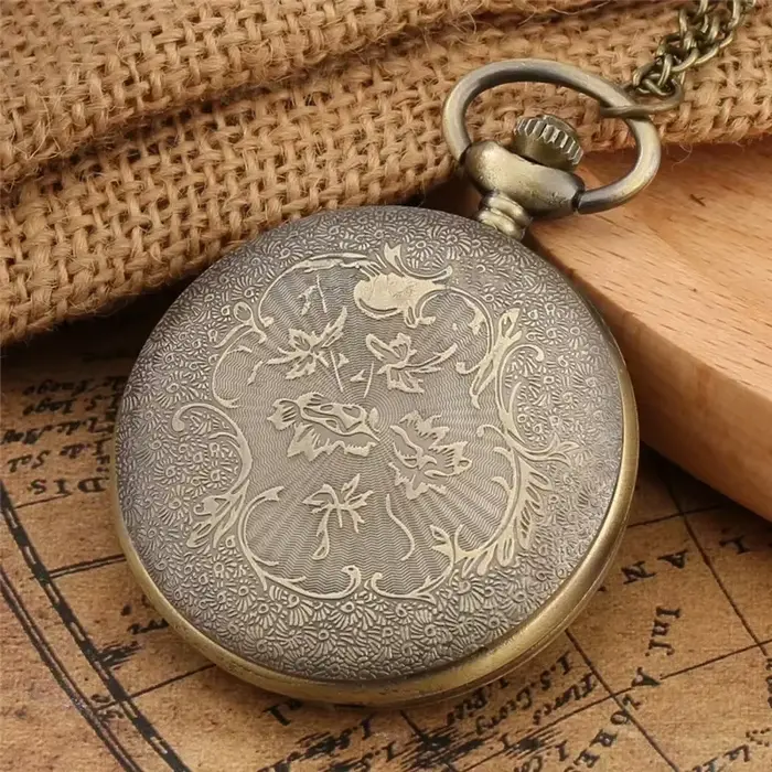Montre de poche à Grilles hexagonales creuses en Bronze
