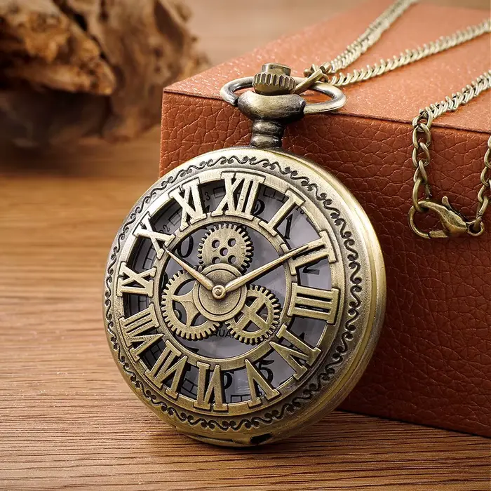 Montre de Poche à Quartz avec Numérisation Romaine pour Homme et Femme