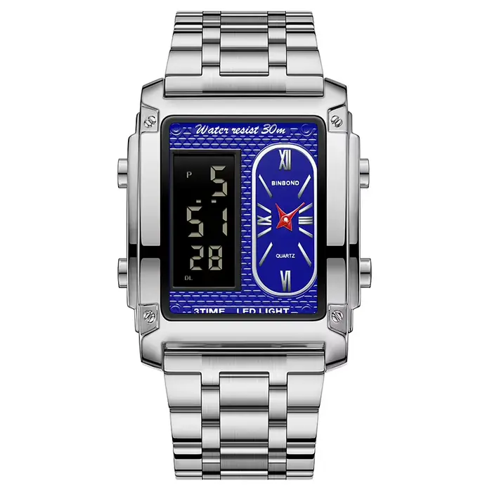 UTHAI H37 mode carré Double écran montre numérique pour hommes léger luxe loisirs sport étanche
