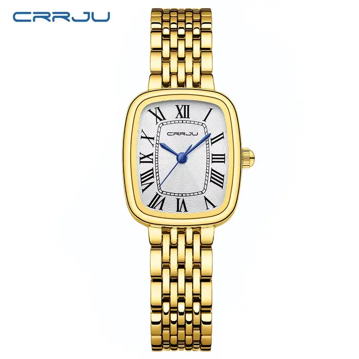 CRRJU Montres en or pour femme avec petit bracelet vintage