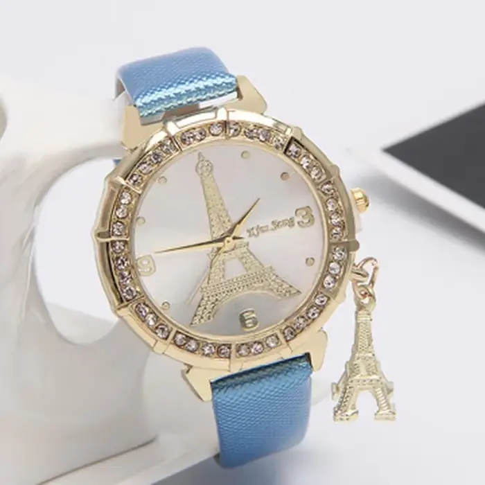 Offres spéciales femmes montre-bracelet mode tour Eiffel en acier inoxydable montres à Quartz femme horloge