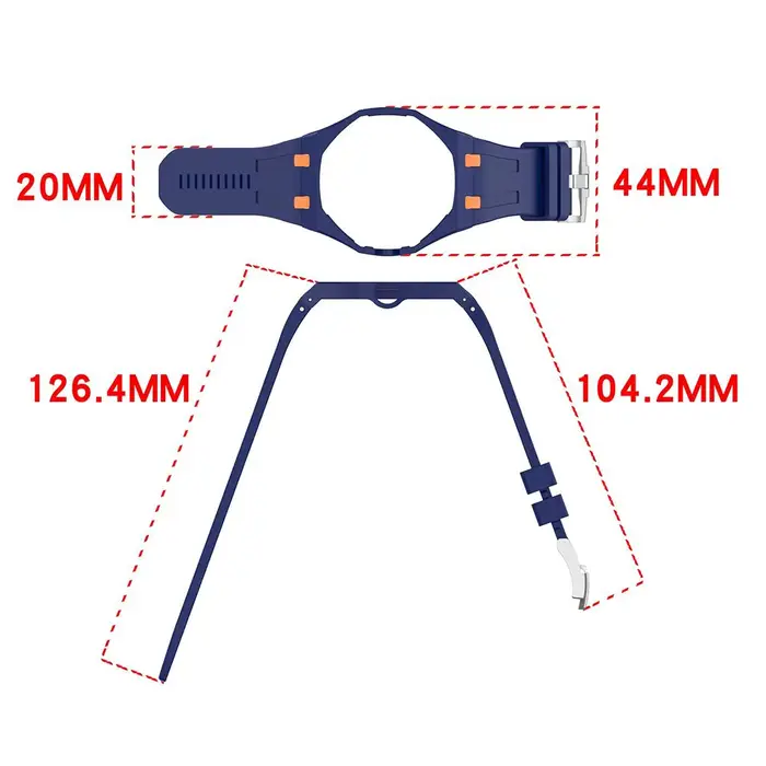 Bracelet de montre en silicone intégré confortable et résistant pour Swatch Royal P et autres montres intelligentes occasions sportives et quotidiennes