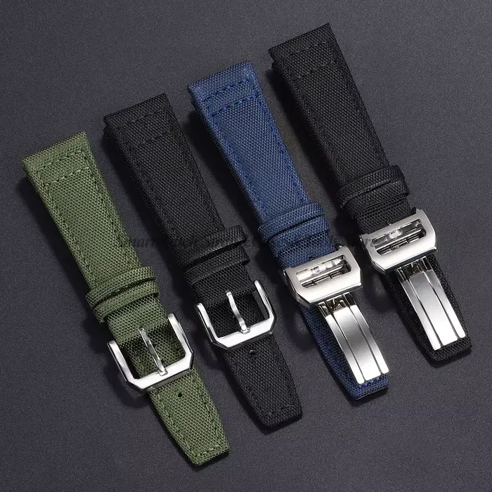 Toile bracelet de montre en cuir véritable pour IWC pilote Portugal PORTOFINO 20mm 21mm 22mm Nylon
