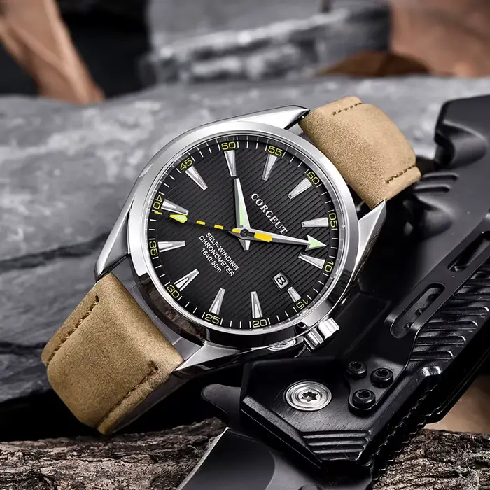 Corgeut 41mm hommes horloge NH35 montre