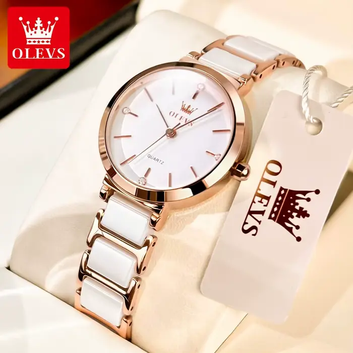 Montre-bracelet de luxe en or rose pour femme