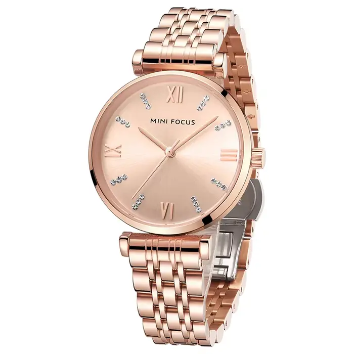 Montre de Luxe à Cadran Diamants pour Femme Bracelet en Acier Inoxydable Bleu Étanche Haute Qualité Montres à Quartz Occasions Spéciales